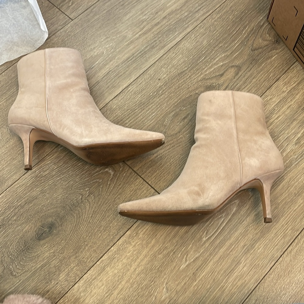 Ann Taylor Tan Suede Ankle Boots - Picture 2 of 8
